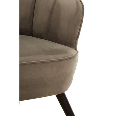 Regents Park Grey Velvet Curved Chair - PN Home
