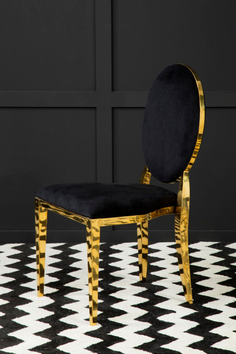 Sarita Stackable Gold Finish Dining Chair - PN Home