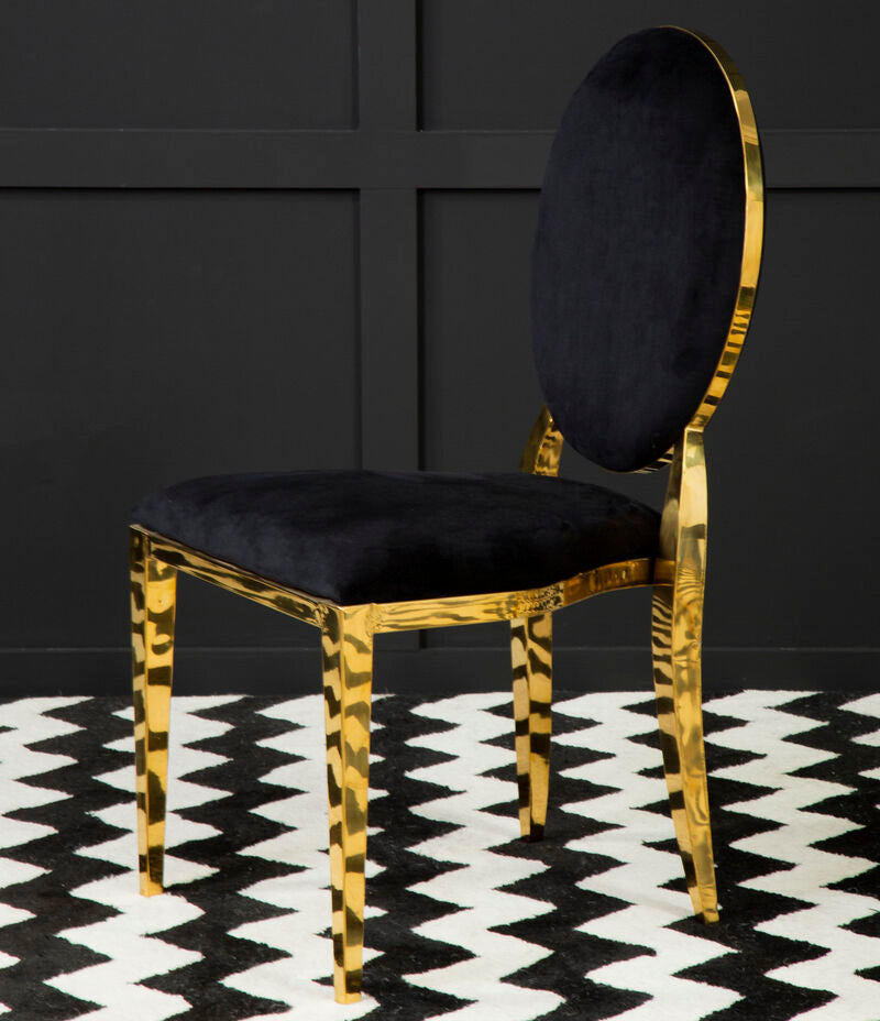 Sarita Stackable Gold Finish Dining Chair - PN Home