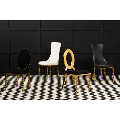 Sarita Stackable Gold Frame Dining Chair - PN Home