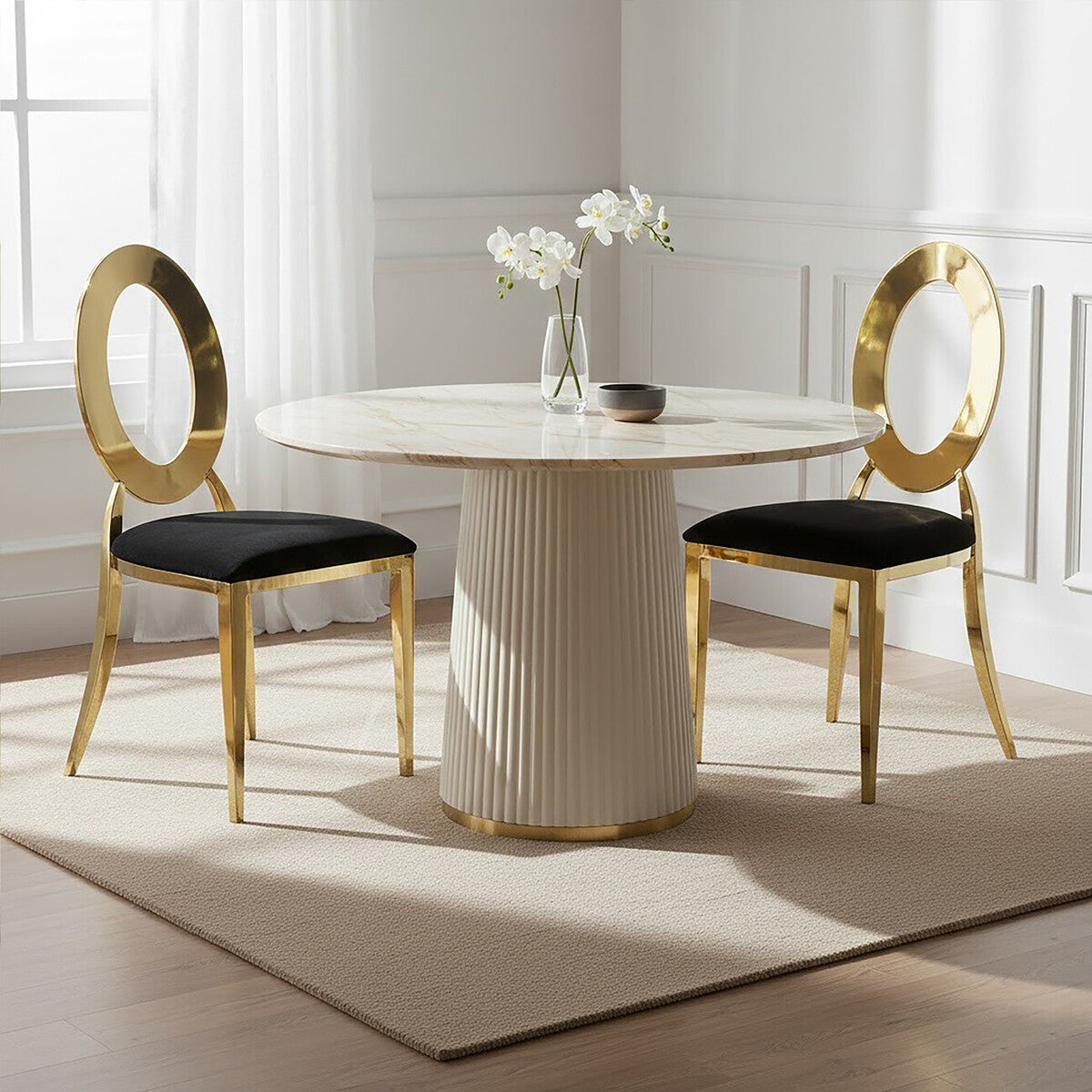 Sarita Stackable Gold Frame Dining Chair - PN Home