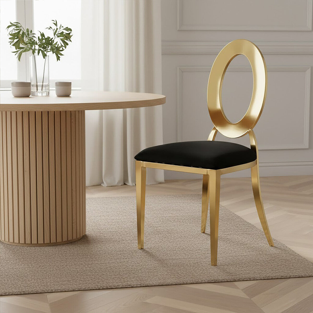 Sarita Stackable Gold Frame Dining Chair - PN Home