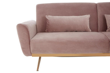 Pink Velvet Sofa Bed, Hatton - PN Home