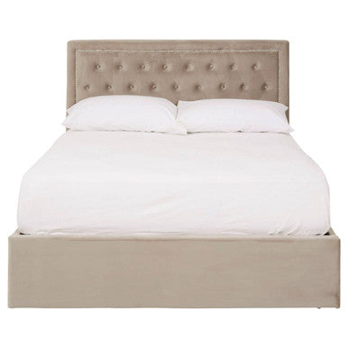 Hannah Mink Velvet Ottoman Double Bed - PN Home