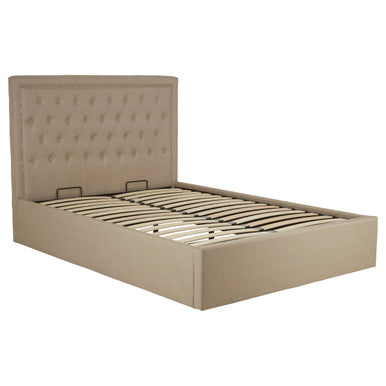 Hannah Beige Ottoman Double Bed - PN Home