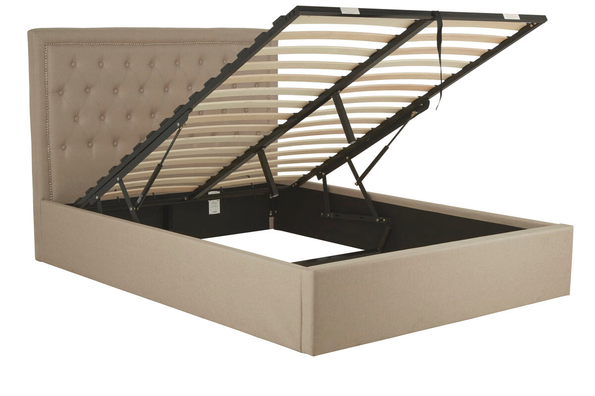 Hannah Beige Ottoman Double Bed - PN Home