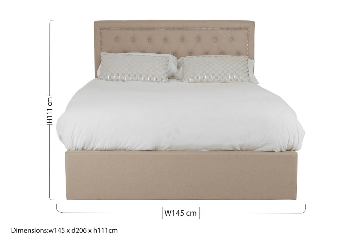 Hannah Beige Ottoman Double Bed - PN Home