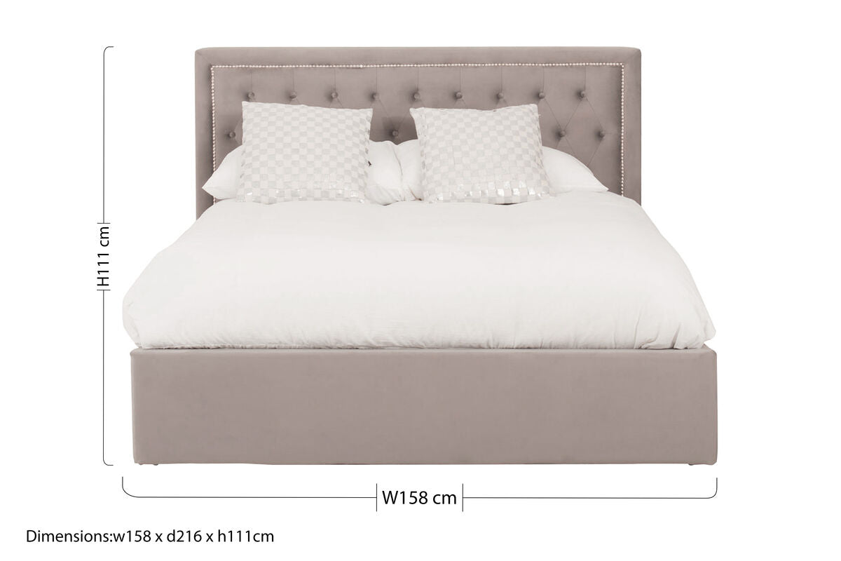Hannah Grey Ottoman King Bed - PN Home