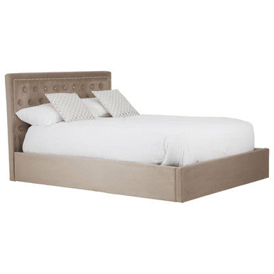 Hannah Mink Velvet Ottoman King Bed - PN Home