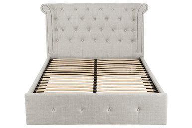 Edison Light Grey Ottoman Double Bed - PN Home