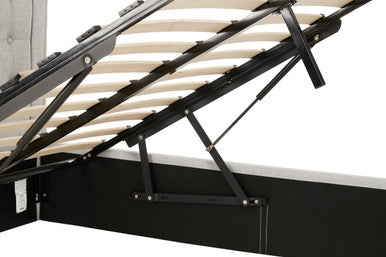 Edison Light Grey Ottoman Double Bed - PN Home