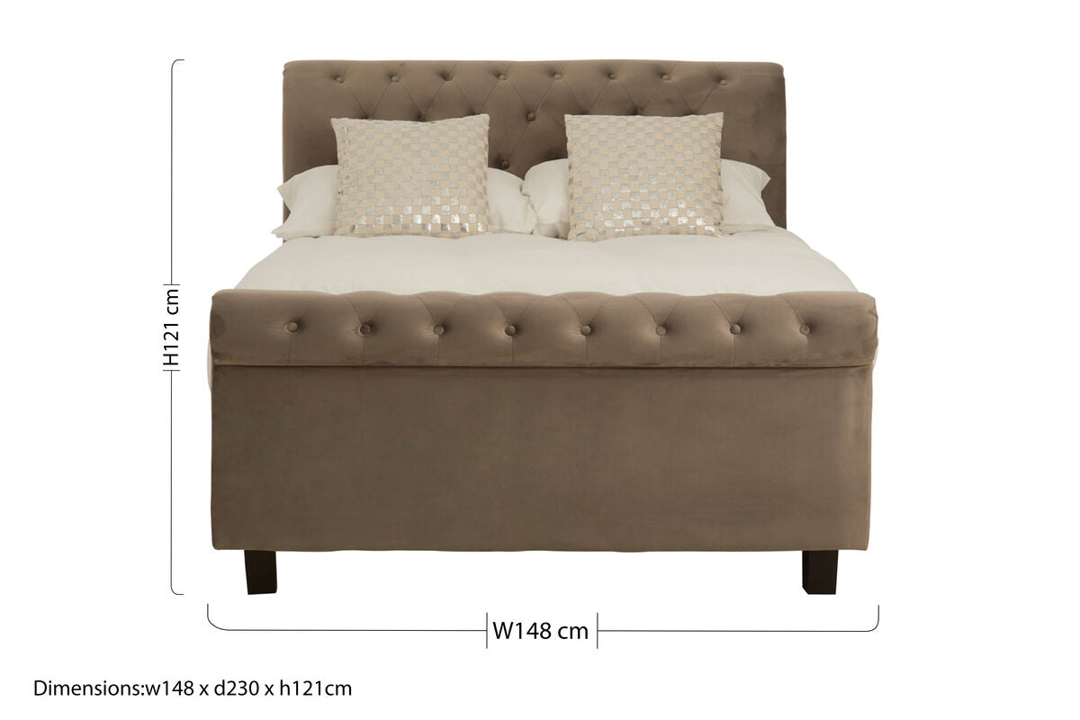 Orlando Grey Ottoman Double Bed - PN Home
