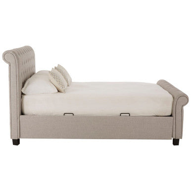 Orlando Light Grey Ottoman King Bed - PN Home