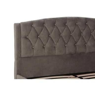 Josephine Grey Velvet King Bed - PN Home