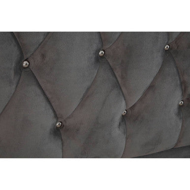 Josephine Grey Velvet King Bed - PN Home