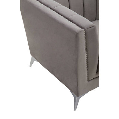 Hansa Grey Velvet Chair - PN Home