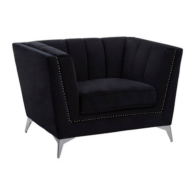 Hansa Black Velvet Chair - PN Home