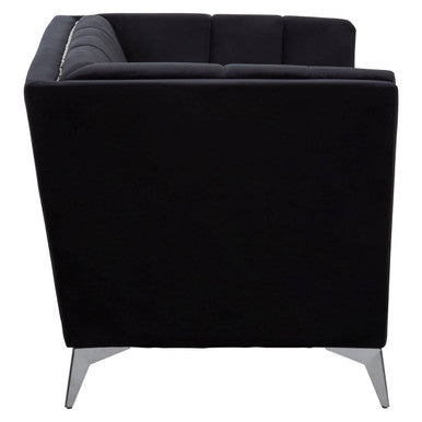 Hansa Black Velvet Chair - PN Home