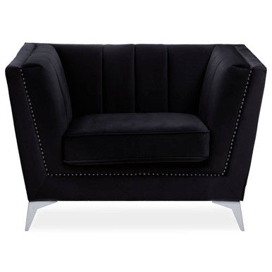 Hansa Black Velvet Chair - PN Home
