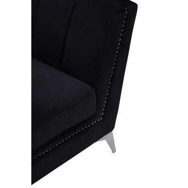Hansa Black Velvet Chair - PN Home