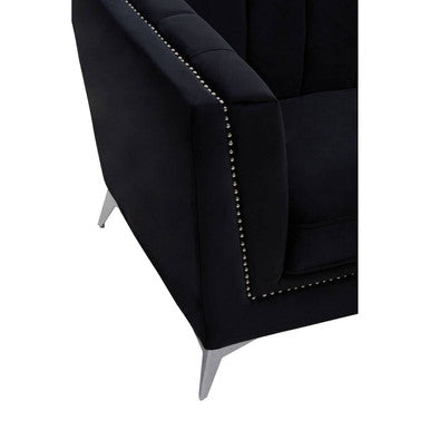 Hansa Black Velvet Chair - PN Home