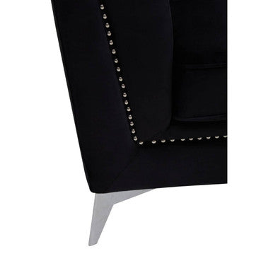 Hansa Black Velvet Chair - PN Home