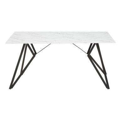 Weston Marble Effect Dining Table With 6 Chairs Set - PN Home