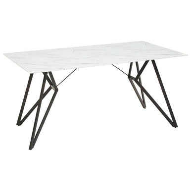Weston Marble Effect Dining Table With 6 Chairs Set - PN Home
