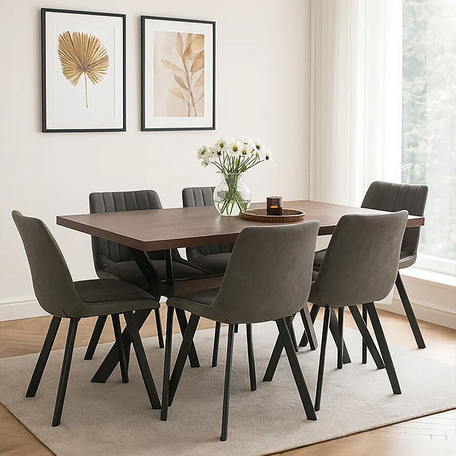 Westford Rectangle Dining Table With 6 Chairs Set - PN Home