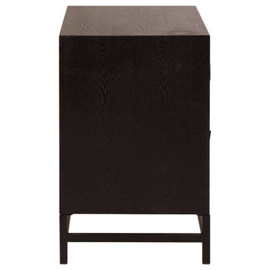 Lombok Black 2 Drawer Bedside Table - PN Home