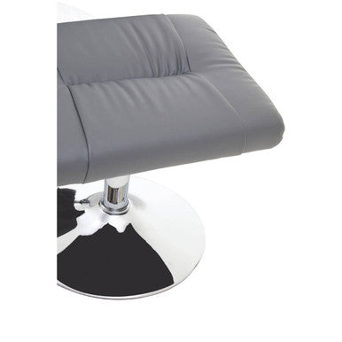 Denton Grey Leather Effect Reclining Chair And Footstool - PN Home