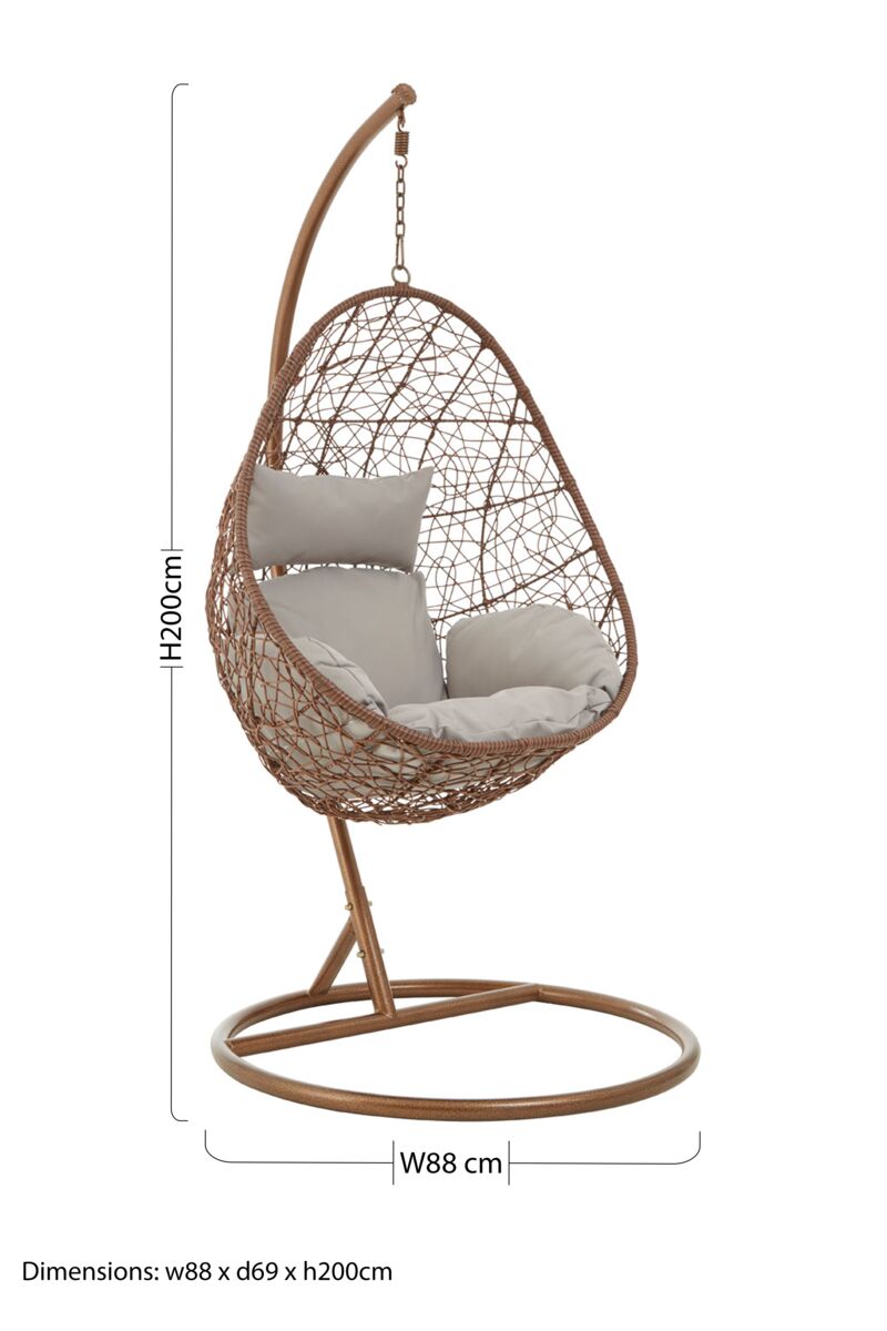 Goa Brown Rattan Hanging Chair - PN Home