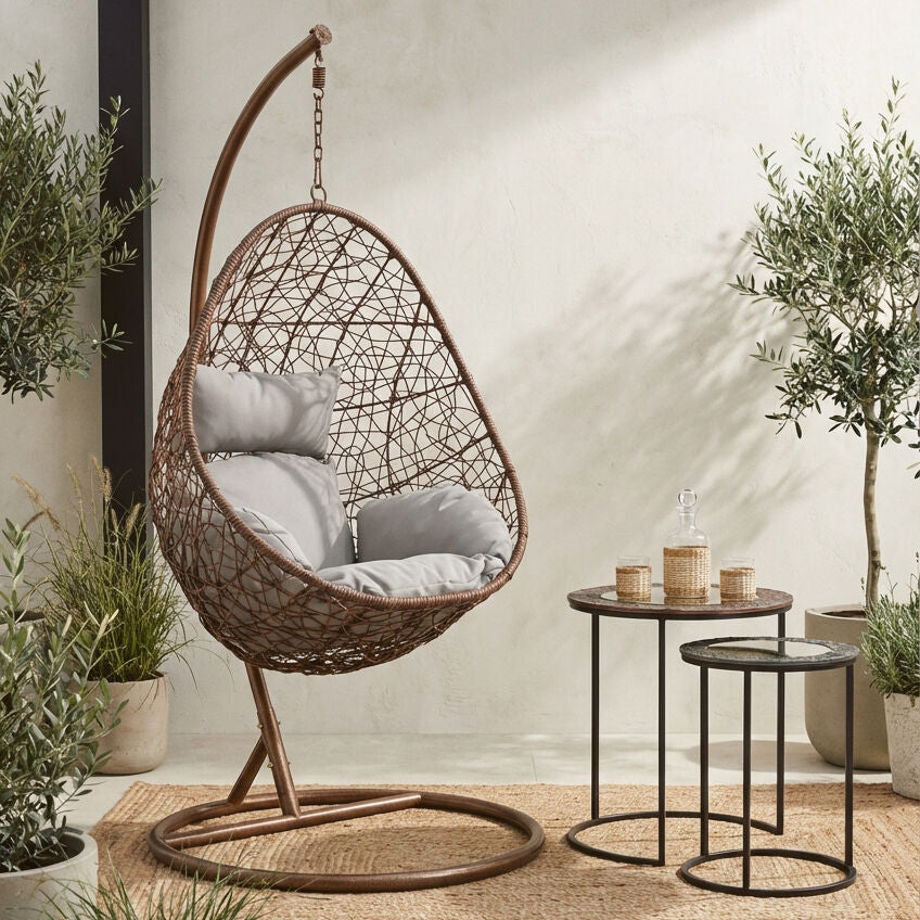 Goa Brown Rattan Hanging Chair - PN Home