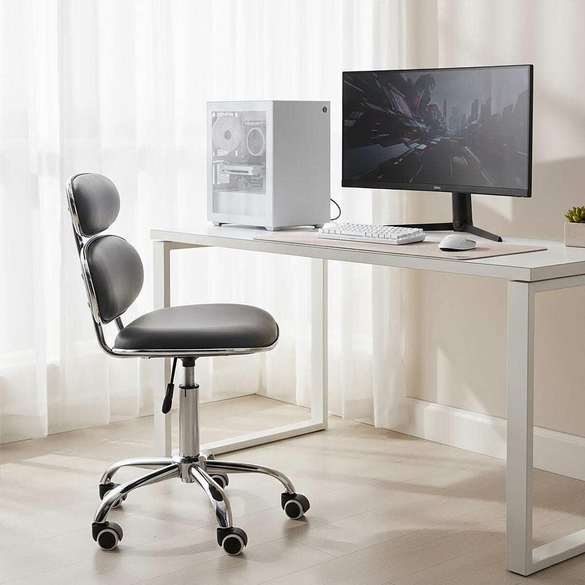 Fran Grey Pu Home Office Chair - PN Home