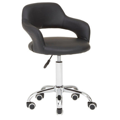 Fionna Black Home Office Chair with Curved Back - PN Home