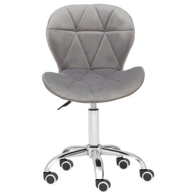 Franki Grey Velvet Quilted Home Office Chair - PN Home