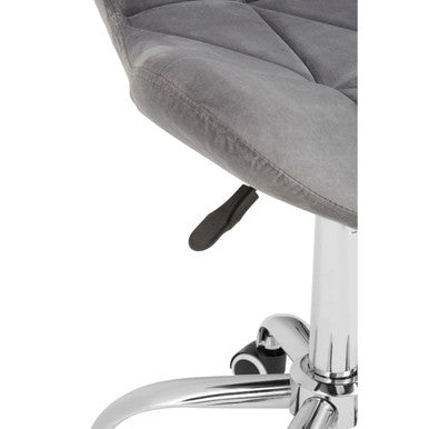 Franki Grey Velvet Quilted Home Office Chair - PN Home