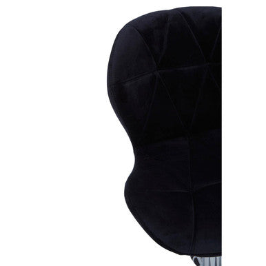 Franki Black Velvet Quilted Home Office Chair - PN Home