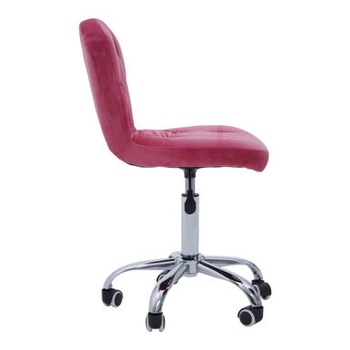 Fayth Pink Velvet Buttoned Home Office Chair - PN Home