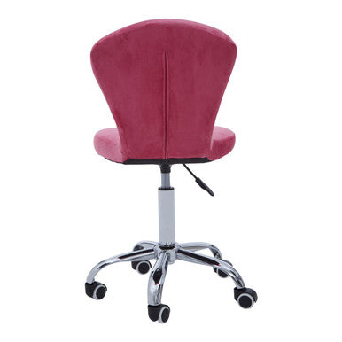 Fayth Pink Velvet Buttoned Home Office Chair - PN Home