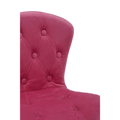 Fayth Pink Velvet Buttoned Home Office Chair - PN Home