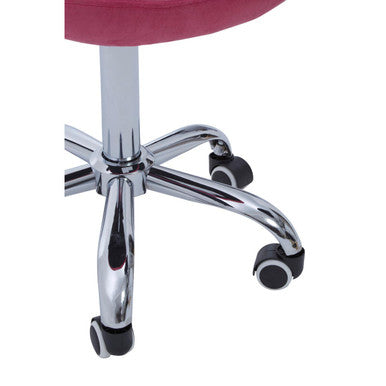 Fayth Pink Velvet Buttoned Home Office Chair - PN Home
