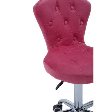 Fayth Pink Velvet Buttoned Home Office Chair - PN Home