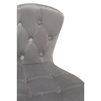 Fayth Grey Velvet Buttoned Home Office Chair - PN Home