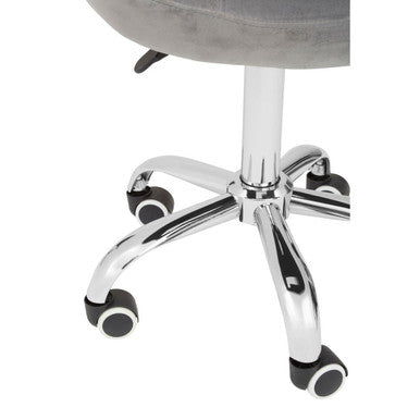 Fayth Grey Velvet Buttoned Home Office Chair - PN Home