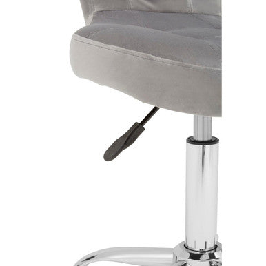 Fayth Grey Velvet Buttoned Home Office Chair - PN Home