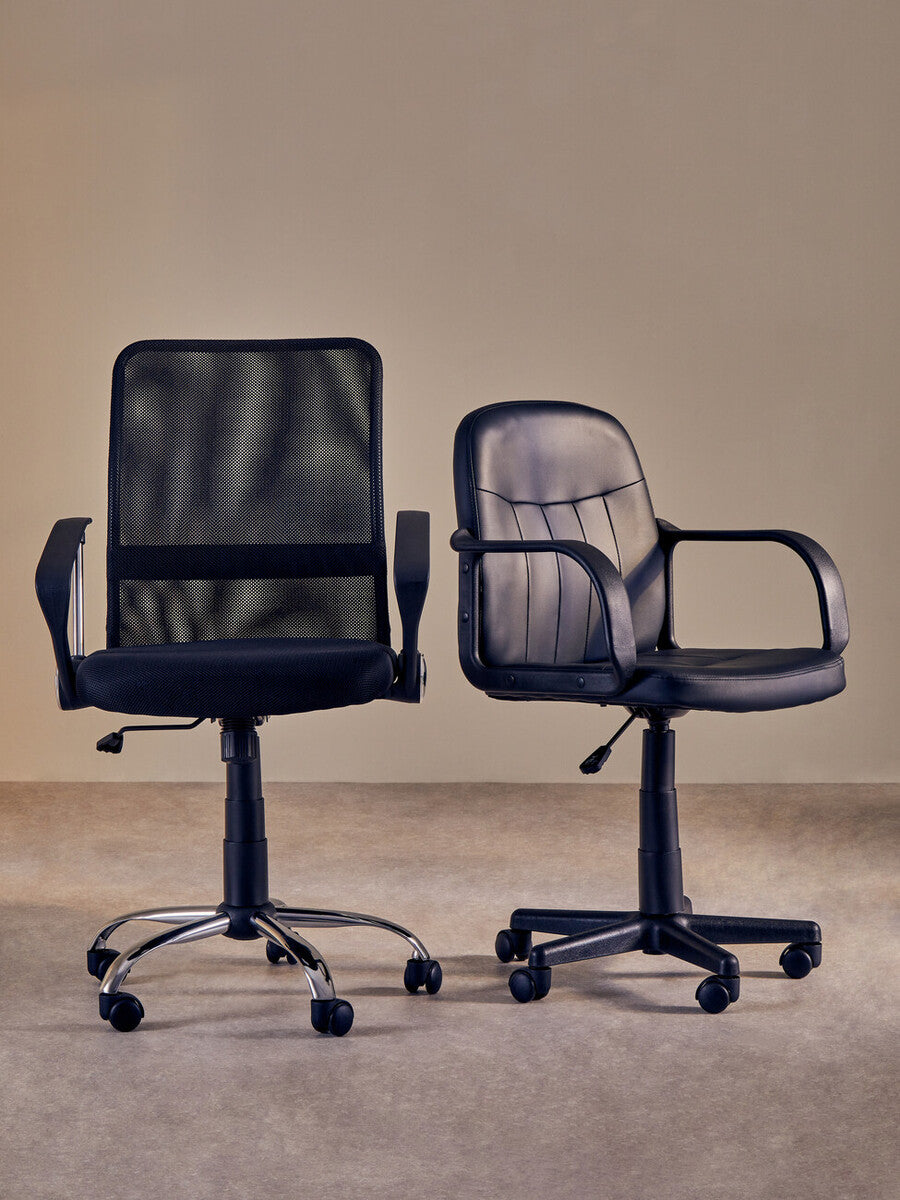 Flint Black Pu Home Office Chair - PN Home