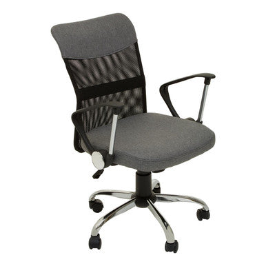 Fenix Grey Home Office Chair With Chrome Arms - PN Home