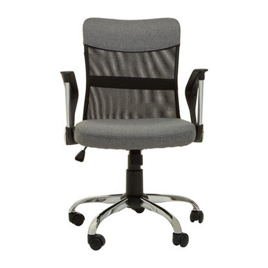Fenix Grey Home Office Chair With Chrome Arms - PN Home