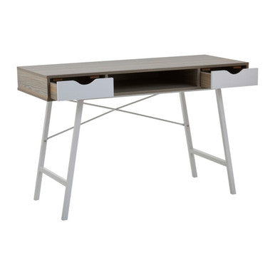Bradbury Two Drawer Light Oak Veneer Desk - PN Home